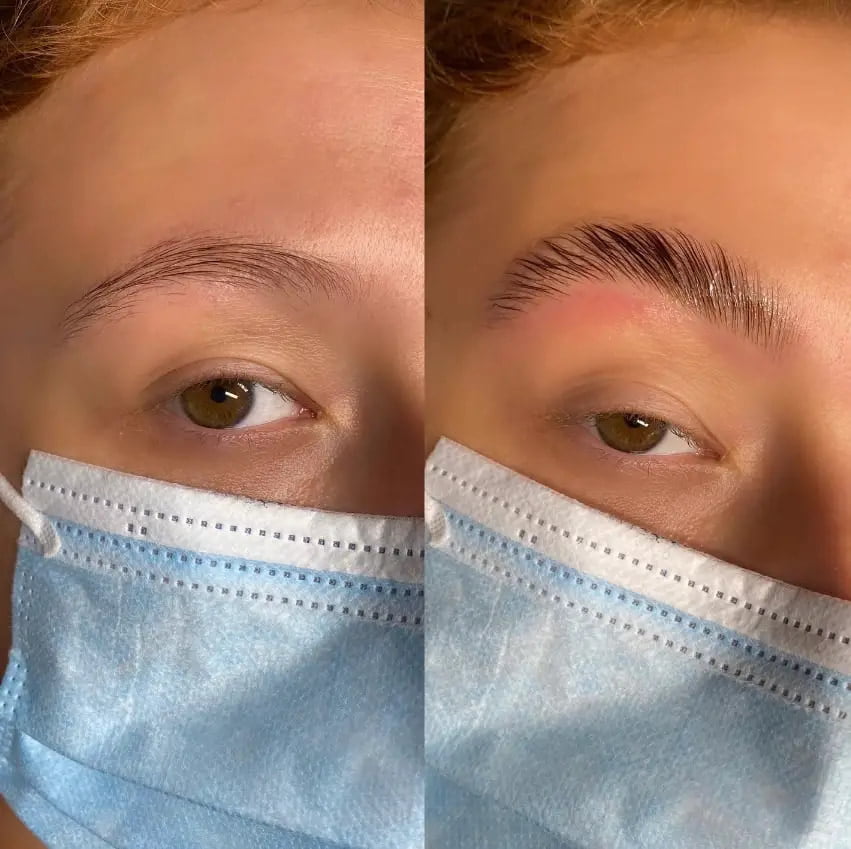 example of brow lamination before and after portsmouth