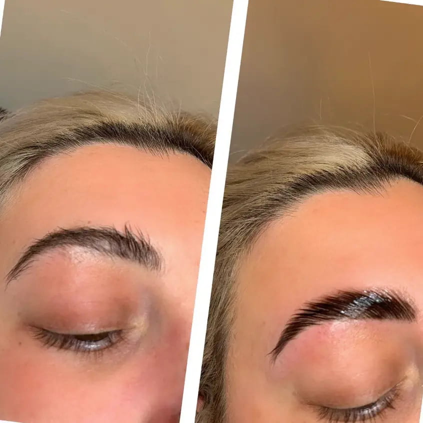 example of brow lamination before and after