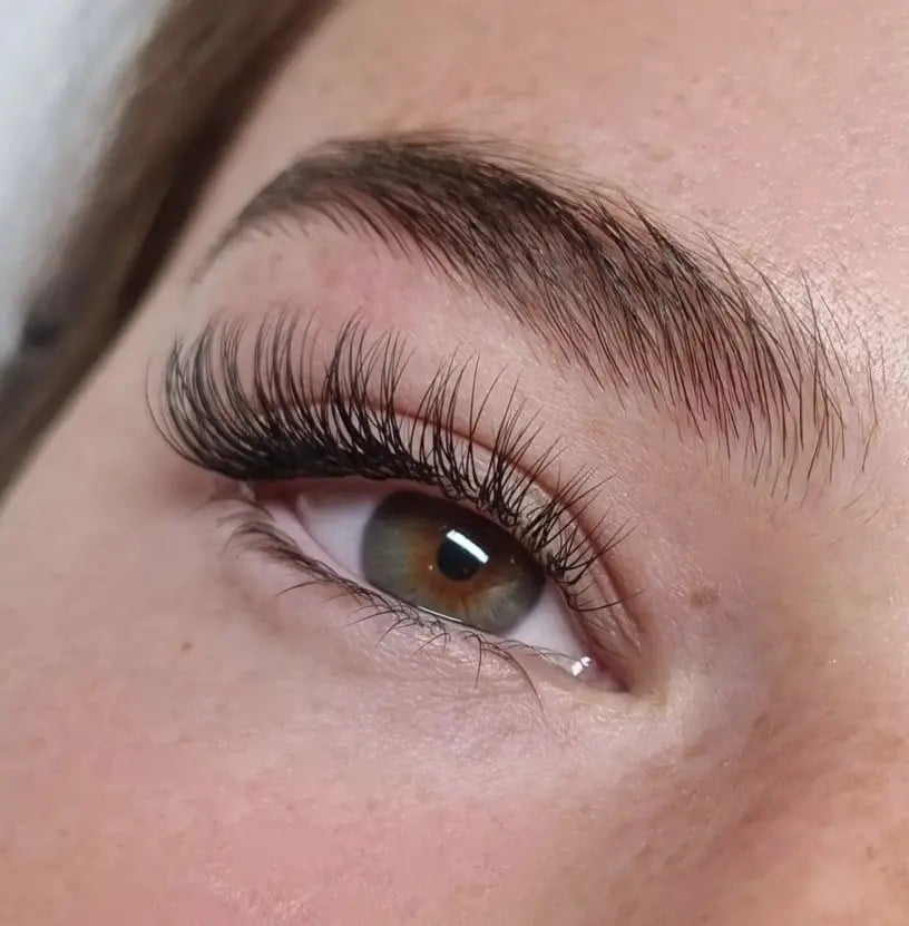 example of long classic eyelash extensions