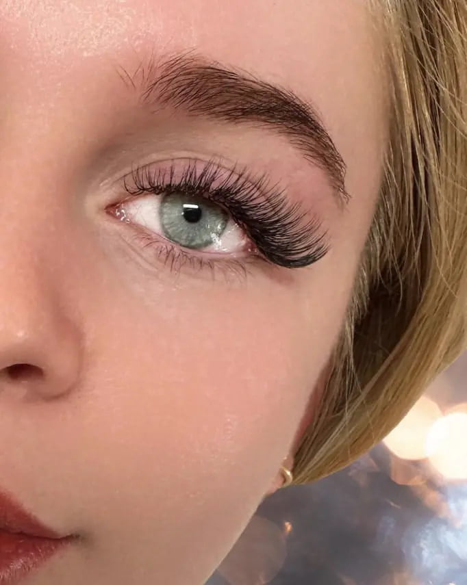 example of long classic lash extensions