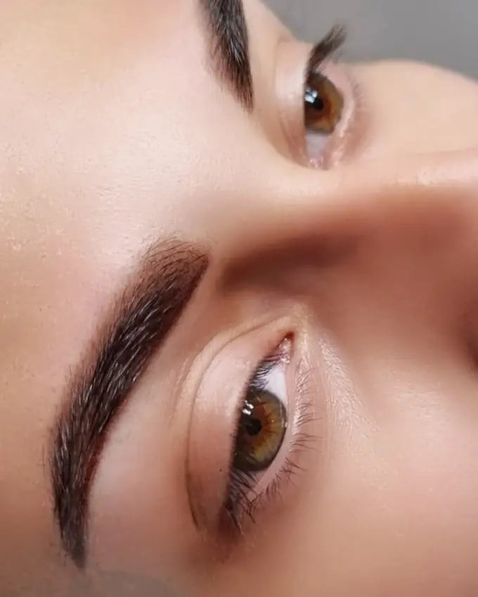 example of powdered eyebrows