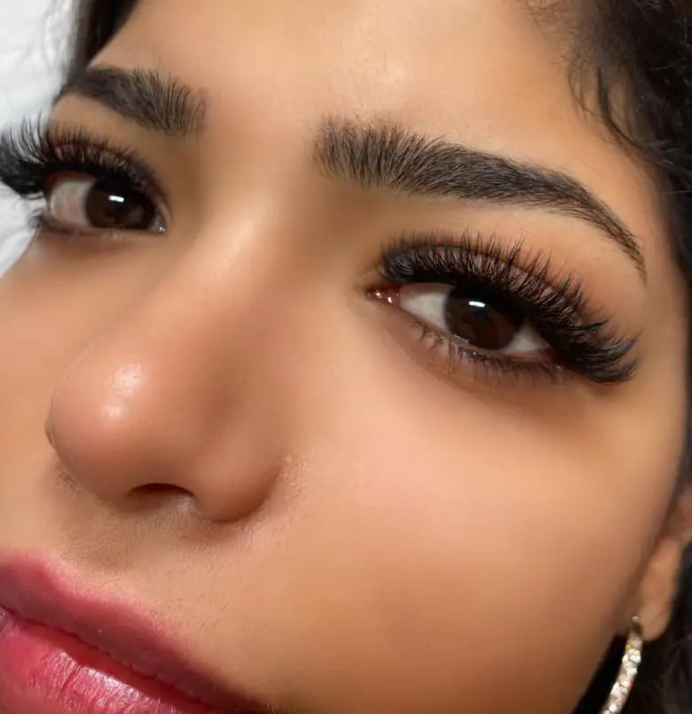 example of lash extensions wispy russian