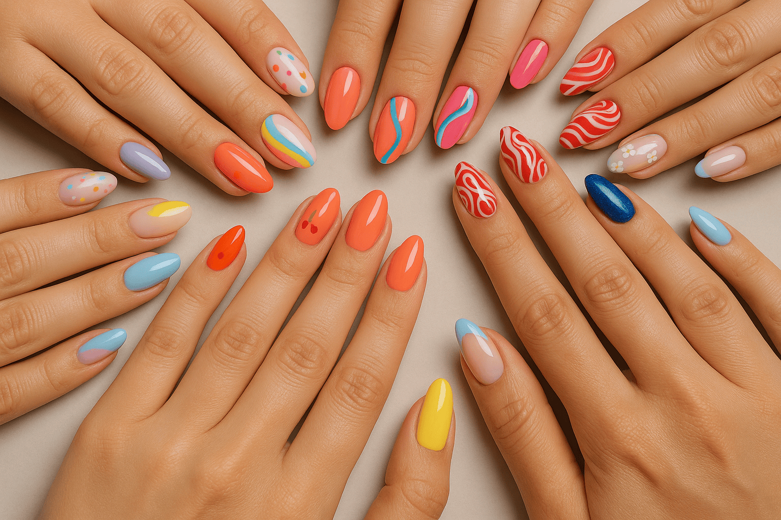Example of Gel Nail Art from Virtual Lashes